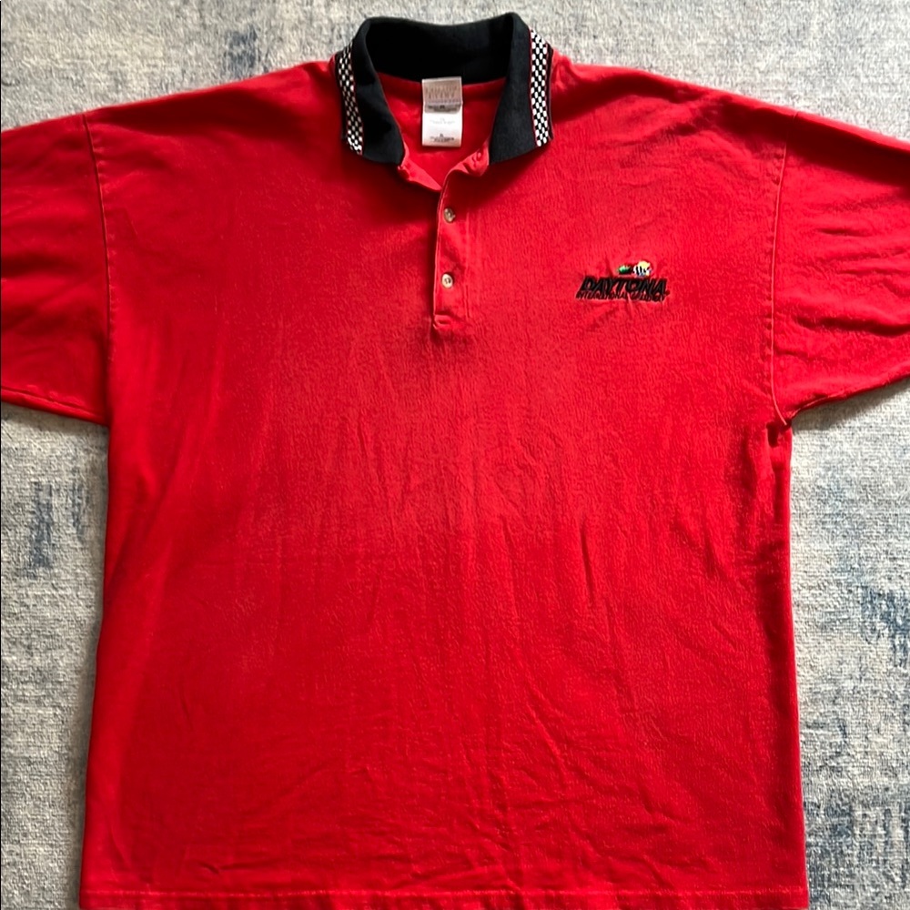 Nascar Red Polo with Black Collar